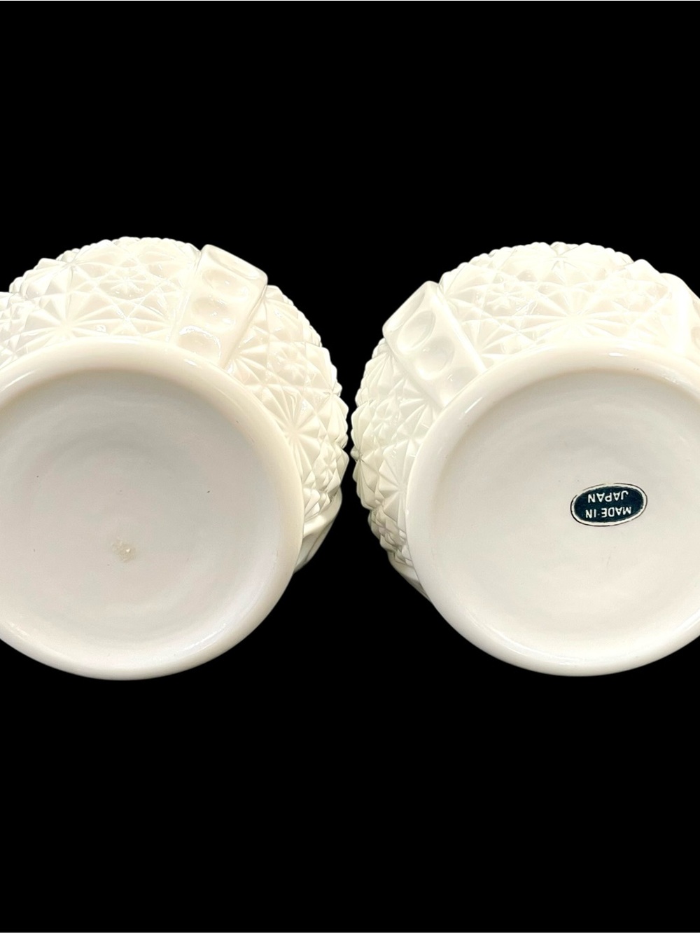 Vintage 1950s Milk Glass Oil Lamps (2) - Daisy and Botton Patterned Body - Picture 6 of 10